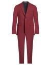 Michael Kors Mens Man Suit Burgundy Size 42 Polyester, Wool, Elastane In Red