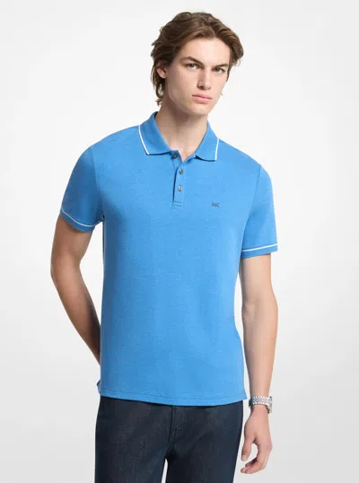 Michael Kors Mens Michael Kors Gramercy Cotton Polo Shirt In Blue