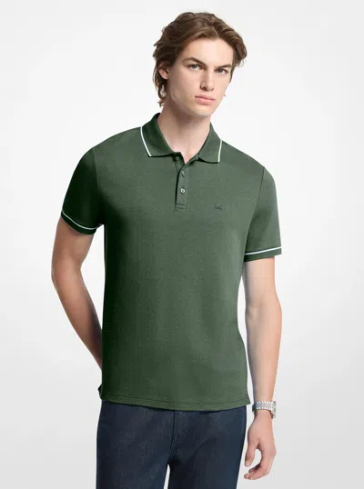 Michael Kors Mens Michael Kors Gramercy Cotton Polo Shirt In Grey In Green
