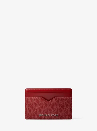 Michael Kors Mens Michael Kors Hudson Signature Logo Card Case In Red