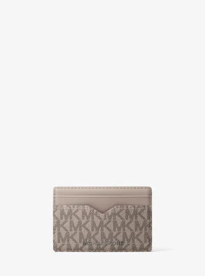 Michael Kors Mens Michael Kors Hudson Signature Logo Card Case In Silver