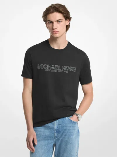 Michael Kors Mens Michael Kors Logo Cotton T-shirt In Black