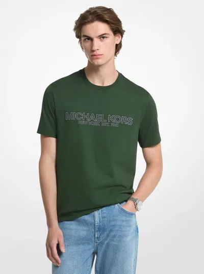 Michael Kors Mens Michael Kors Logo Cotton T-shirt In Green