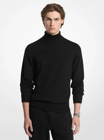 Michael Kors Mens Michael Kors Merino Wool Turtleneck Sweater In Black In Multi