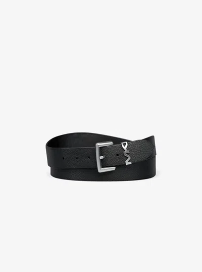 Michael Kors Mens Michael Kors Pebbled Leather Belt In Black
