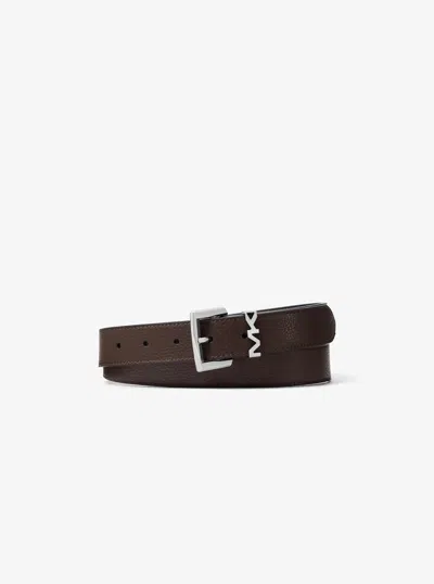 Michael Kors Mens Michael Kors Pebbled Leather Belt In Brown