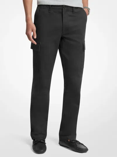 Michael Kors Mens Michael Kors Stretch Cotton Twill Cargo Pants In Black
