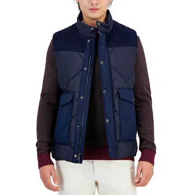 Michael Kors Mens Mixed Media Nylon Outerwear Vest In Multi