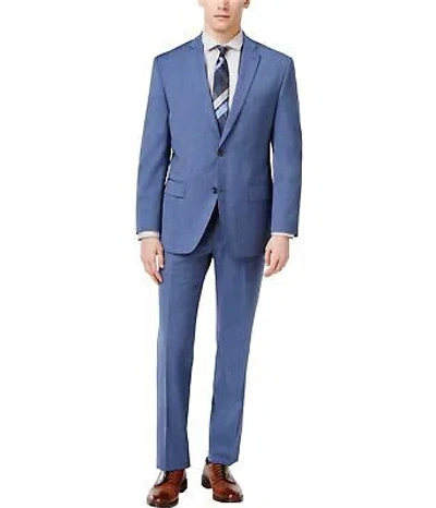 Pre-owned Michael Kors Mens Pindot Formal Tuxedo, Blue, 44 Regular / 37w X 37l