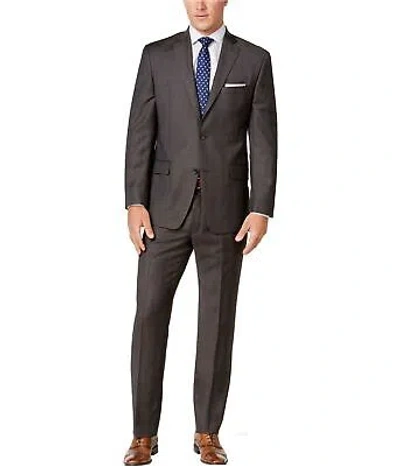 Pre-owned Michael Kors Mens Plaid Formal Tuxedo In Brown