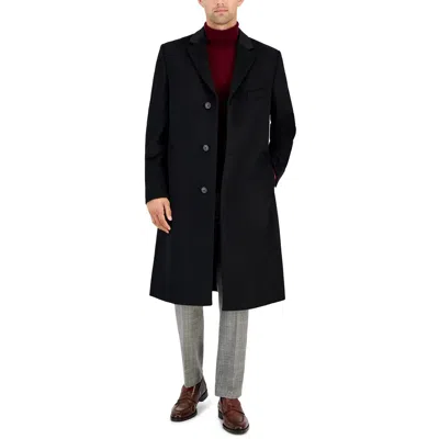 Michael Kors Mens Solid Wool Overcoat In Black