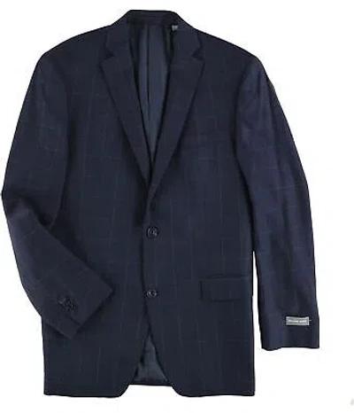Pre-owned Michael Kors Mens Windowpane Formal Tuxedo In Blue