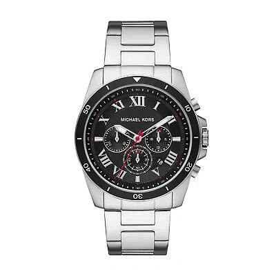 Pre-owned Michael Kors Mens Wristwatch  Alek Mk8802 Chrono Stainless Steel Black