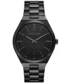 Michael Kors Men'sâ Lennox Three-hand Black Ip Stainless Steel Watch, 43mm In Black