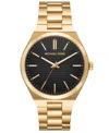 Michael Kors Men'sâ Lennox Three-hand Gold-tone Stainless Steel Watch, 43mm In Gold