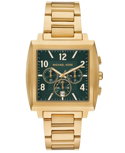 MICHAEL KORS MEN'SÂ RHYS CHRONOGRAPH GOLD-TONE STAINLESS STEEL WATCH, 41MM