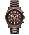 Michael Kors Oversized Lexington Brown-tone Watch In Brown