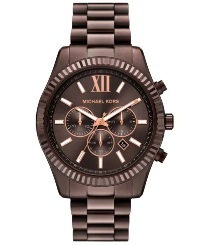 Michael Kors Men's Lexington Chronograph Brown Stainless Steel Watch, 44mm