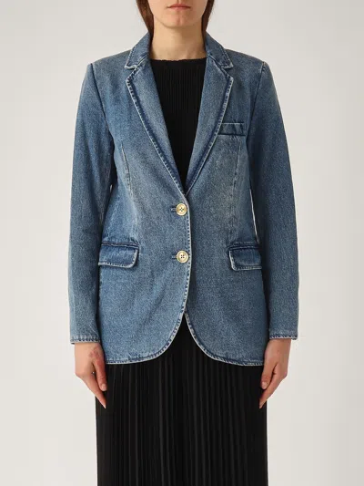 Michael Kors Mensy Denim Blazer Blazer In Blue