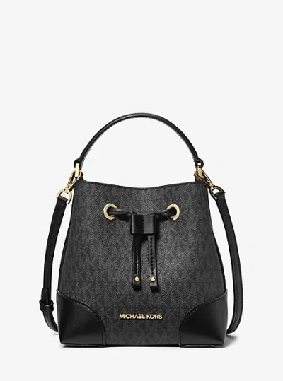Michael Kors Mercer Small Logo Bucket Bag In Black