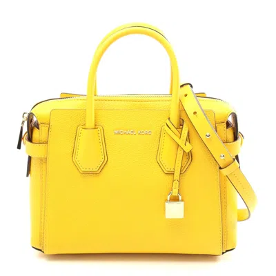 Michael Kors Mercer Small Satchel Handbag In Yellow