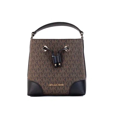 Michael Kors Mercer Small Signature Leather Bucket Crossbody Women's Bag In Multi