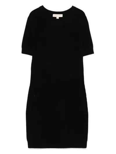 Michael Kors Merino Ss Shaker Mini Dress In Black