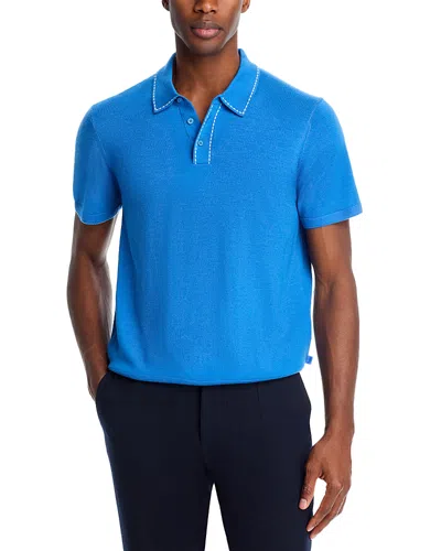 Michael Kors Merino Stitch Polo Shirt In Blue