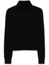 Michael Kors Wool Sweater With Turtleneck And Cropped Length In Black