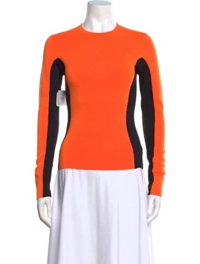 Pre-owned Michael Kors Merino Wool Colorblock Pattern Sweater In Orange