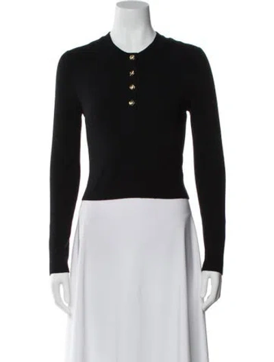 Pre-owned Michael Kors Merino Wool Crew Neck Sweater In Black