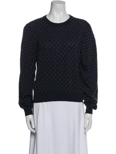 Pre-owned Michael Kors Merino Wool Crew Neck Sweater In Blue