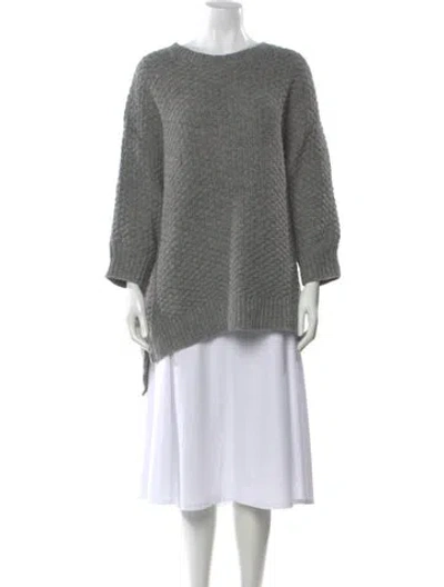 Pre-owned Michael Kors Merino Wool Crew Neck Sweater In Gray