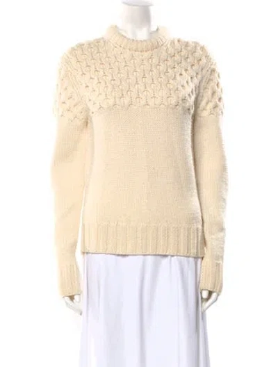 Pre-owned Michael Kors Merino Wool Crew Neck Sweater In Neutral