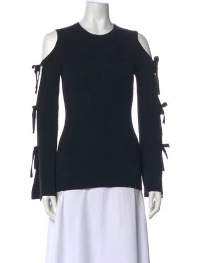 Pre-owned Michael Kors Merino Wool Crew Neck Sweatshirt In Black