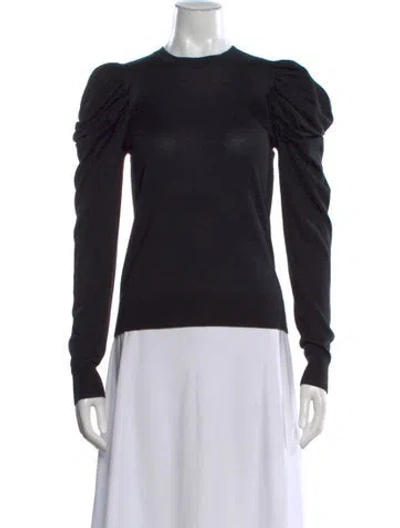 Pre-owned Michael Kors Merino Wool Crew Neck Top In Black