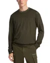 Michael Kors Merino Wool Garment Dyed Sweater In Green