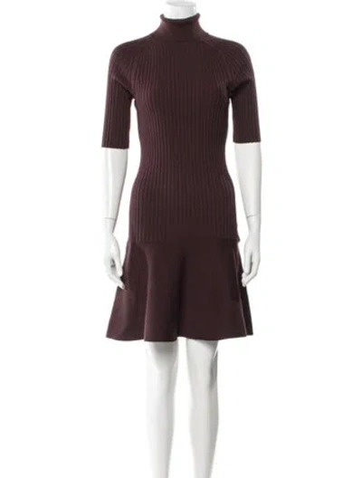 Pre-owned Michael Kors Merino Wool Knee-length Dress In Burgundy