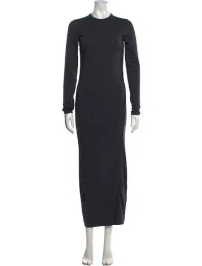 Pre-owned Michael Kors Merino Wool Long Dress In Gray