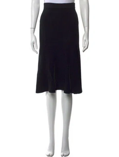 Pre-owned Michael Kors Merino Wool Midi Length Skirt In Black