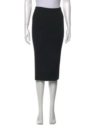 Pre-owned Michael Kors Merino Wool Midi Length Skirt In Black