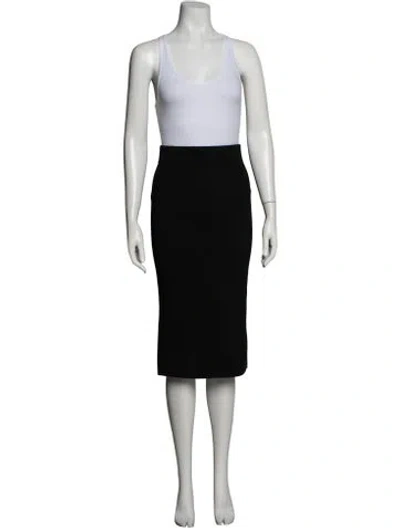 Pre-owned Michael Kors Merino Wool Midi Length Skirt In Grey