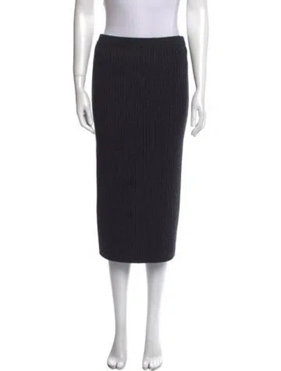 Pre-owned Michael Kors Merino Wool Midi Length Skirt W/ Tags In Gray