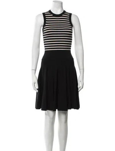 Pre-owned Michael Kors Merino Wool Mini Dress In Black