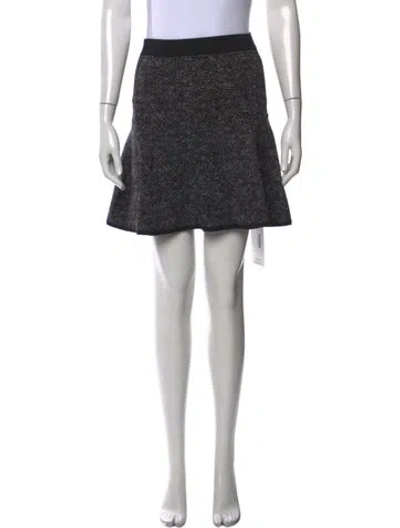 Pre-owned Michael Kors Merino Wool Mini Skirt In Black