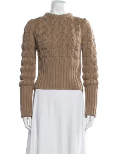 Pre-owned Michael Kors Merino Wool Mock Neck Sweater In Brown