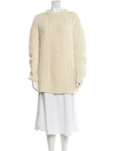 Pre-owned Michael Kors Merino Wool Mock Neck Sweater In Neutral