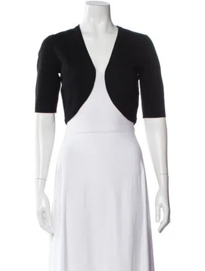 Pre-owned Michael Kors Merino Wool Open Front Sweater In Black