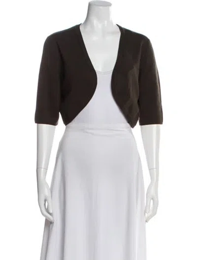 Pre-owned Michael Kors Merino Wool Open Front Sweater In Black