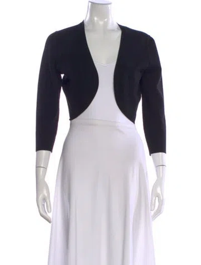 Pre-owned Michael Kors Merino Wool Open Front Sweater In Black